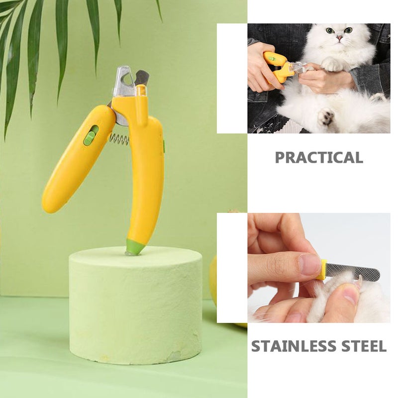 Professional Pet Nail Trimmer Clipper Light Anti Scissor Wound Dog Nail Clipper (Yellow) - Image 5