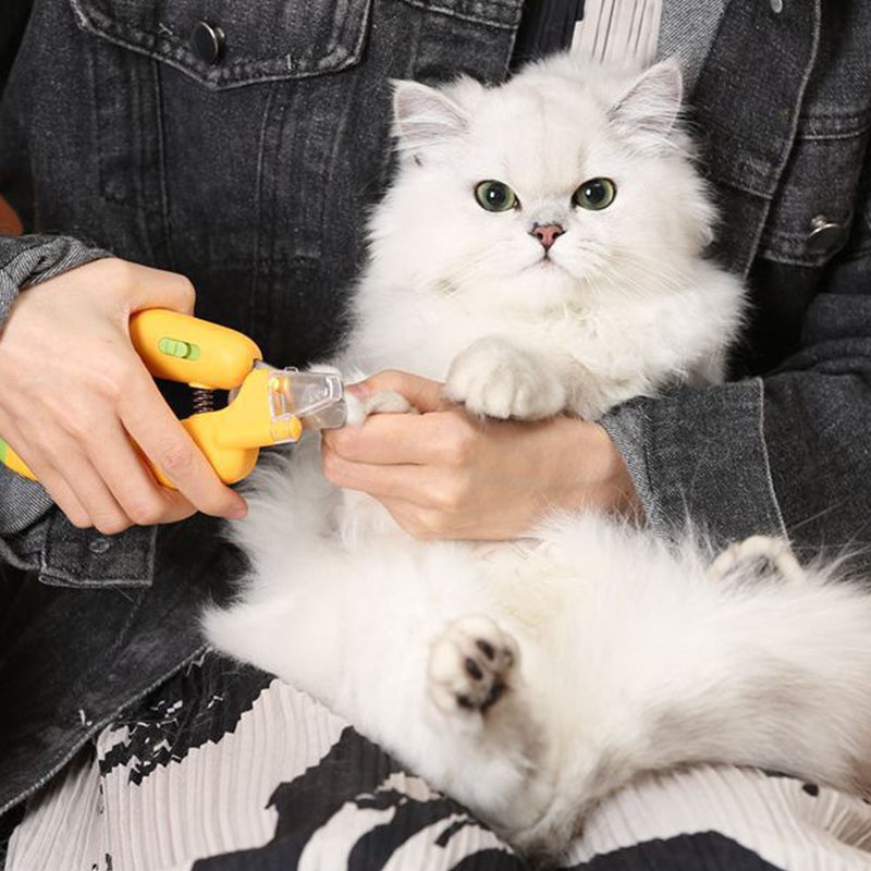 Professional Pet Nail Trimmer Clipper Light Anti Scissor Wound Dog Nail Clipper (Yellow) - Image 4