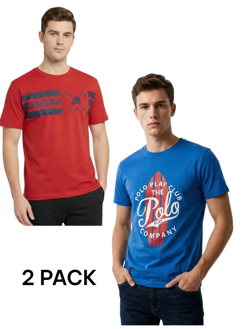 بولو بلاي  Men’s Graphic T-Shirt-2 pack