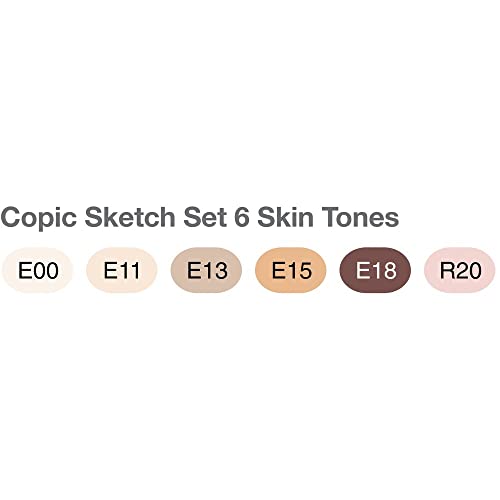 Copic Marker SKST6-SKIN Sketch Skin Tones 1 Marker (Pack of 6) - Image 2