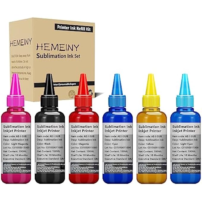 6X100ML BOTTTLE SUBLIMATION INK WORKS WITH STYLUS PHOTO 1400 PX700W PX800FW P50 PX830FWD ARTISAN 1430 600 700 800 710 810 837 PRINTERS - Image 1