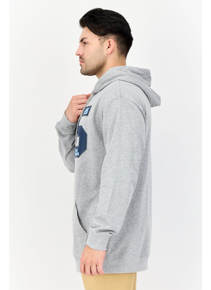 Paul Frank - Men Printed Long Sleeves Full Zip Hoodie, Light Grey - Image 1
