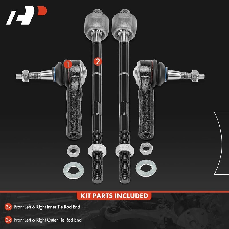 A-Premium Front Inner and Outer Tie Rod End Kit - Image 3
