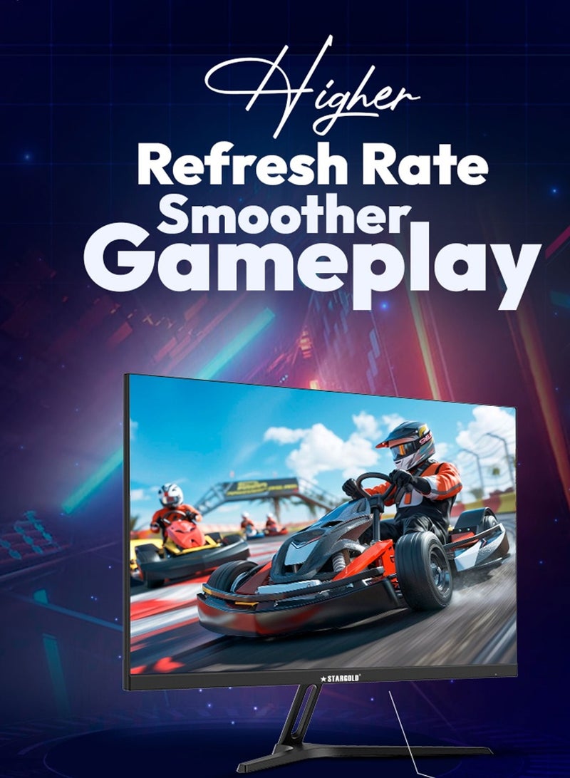 Stargold 24" LED Monitor Full HD IPS Display, Frameless, Flicker-Free, Anti-Blue Light, Anti-Glare Coating, HDMI and VGA, Eye Protection, Full HD Resolution 1920x1080, SG-L2425BM - Image 2