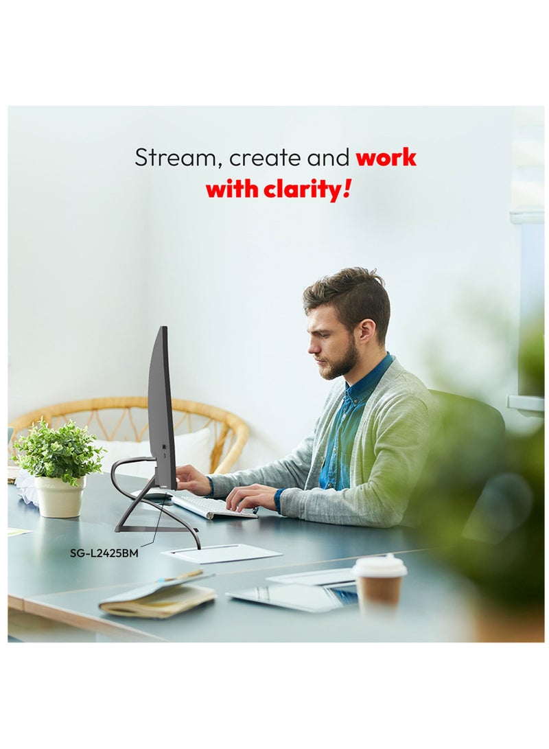 Stargold 24" LED Monitor Full HD IPS Display, Frameless, Flicker-Free, Anti-Blue Light, Anti-Glare Coating, HDMI and VGA, Eye Protection, Full HD Resolution 1920x1080, SG-L2425BM - Image 4