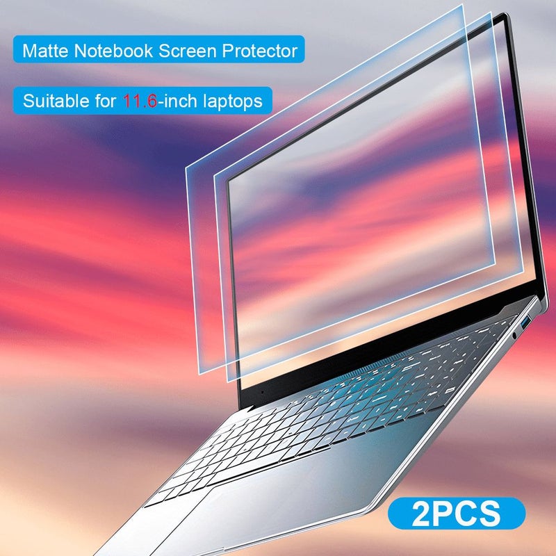 Matte 2 Pack 11.6 Inch Anti Fingerprint Laptop Screen Protector 256x144mm - Image 1