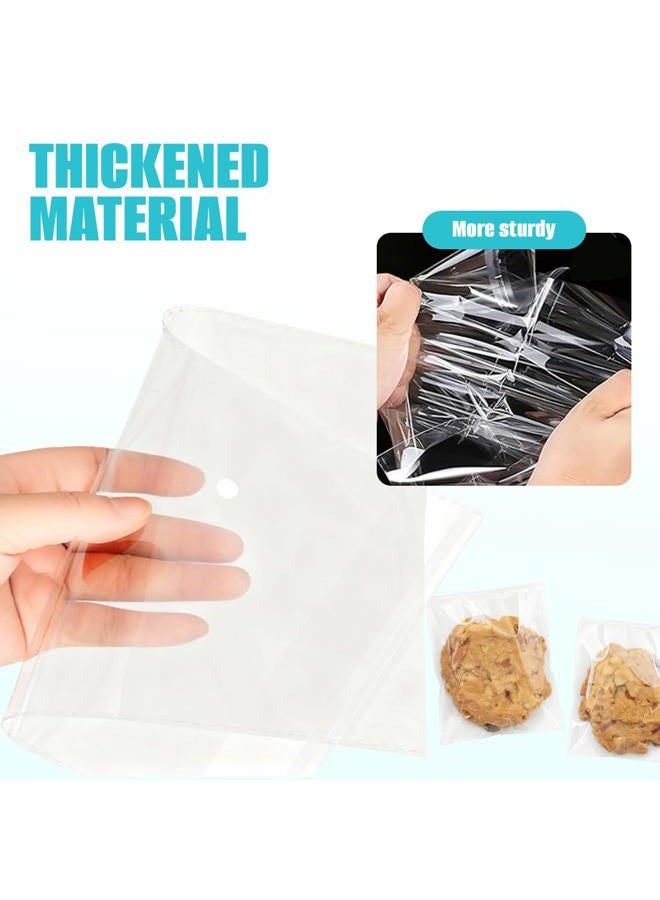 TOPWEL 100x Clear Flat Cello/Cellophane Treat Bag 6x8 inch(1.2mil) Gift Basket Supplies - Image 4