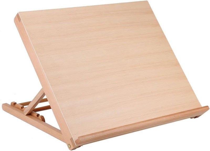klarako Wood Table Sketchbox Easel, Adjustable Wood Desk Table Easel Box A2 Artist Drawing & Sketching Board 19.2 x 16.5 x 2.5in - Image 1