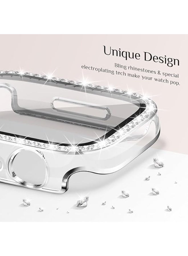 OLYSON Bling Case for Apple Watch Series 11/10 Screen Protector 42mm, Glitter Rhinestone Diamonds Protective Case with Tempered Glass Screen Protector Cover for iWatch Series 11/10 42mm for Women - Image 3