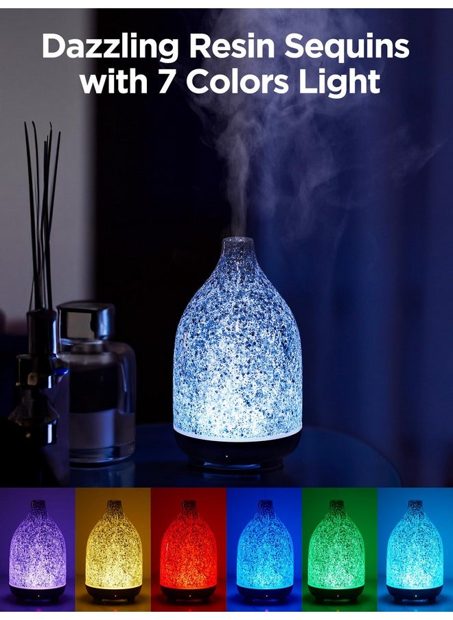 InnoGear - Oil Diffuser Aromatherapy Diffuser For Essential Oils 150Ml Scent Diffuser Ultrasonic Cool Mist Humidifier With 2 Mist Modes 7 Color Lights Waterless Auto Off For Room Office Shiny Silver - Image 1