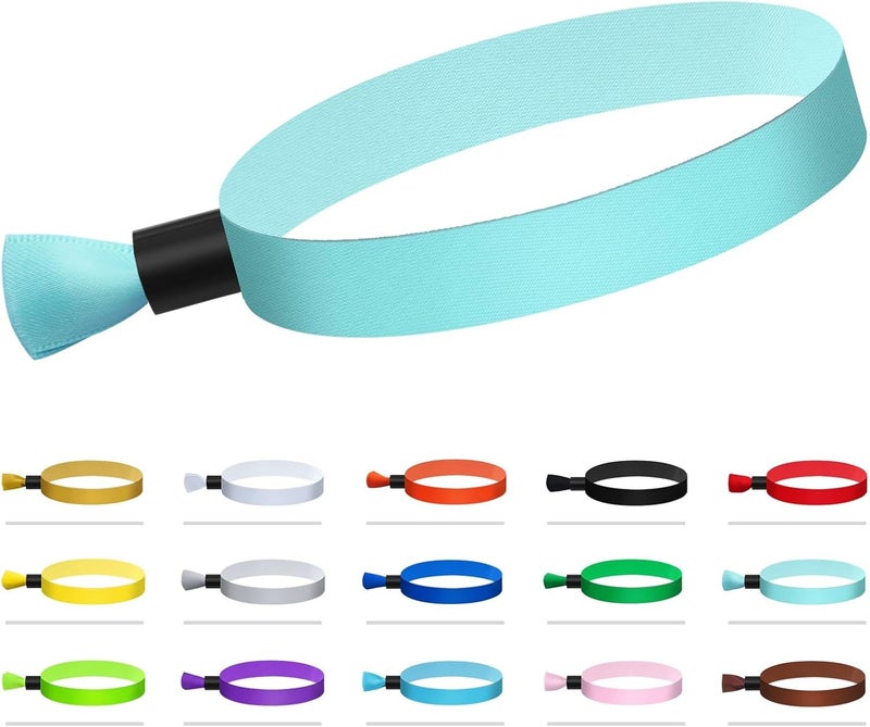 Comflora 100 Pieces Fabric Wristbands for Events, Lightweight for Concert and Club Entrance (Colour: Sea Green) - Image 1
