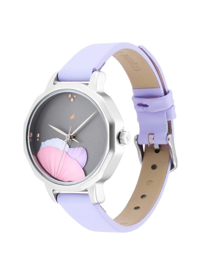 fastrack Uptown Retreat 2.0 Women's Watch 6259SL01 – Grey Dial, Purple Leather Strap, Quartz Movement, 30m Water-Resistant - Image 3