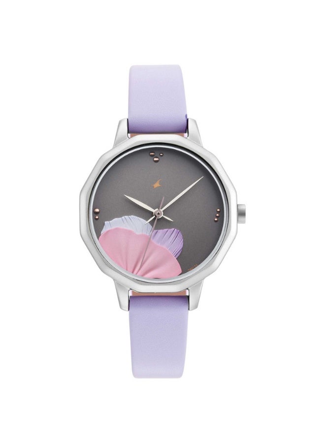 fastrack Uptown Retreat 2.0 Women's Watch 6259SL01 – Grey Dial, Purple Leather Strap, Quartz Movement, 30m Water-Resistant - Image 1