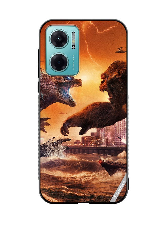 Protective Case Cover For Xiaomi Redmi Note 11E Godzilla Vs Kong Design Multicolour