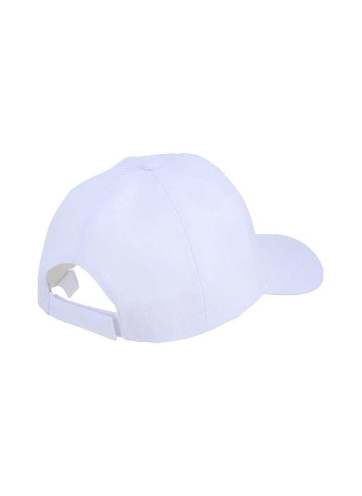 Sports baseball cap cap with back closure, casual summer, unisex, solid color, multi-colored, one size -White