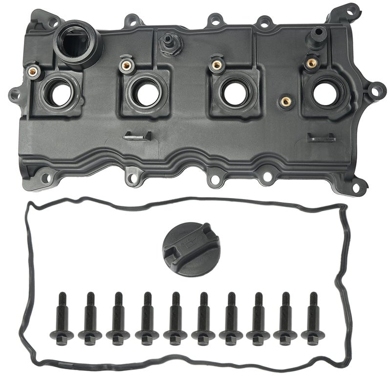 FRONEZER Engine Valve Cover with Gasket Bolts PCV Valve Oil Cap Compatible with 20072013 Nissan Altima Sentra SER 25L Replace 13264JA00A 13270JA00A