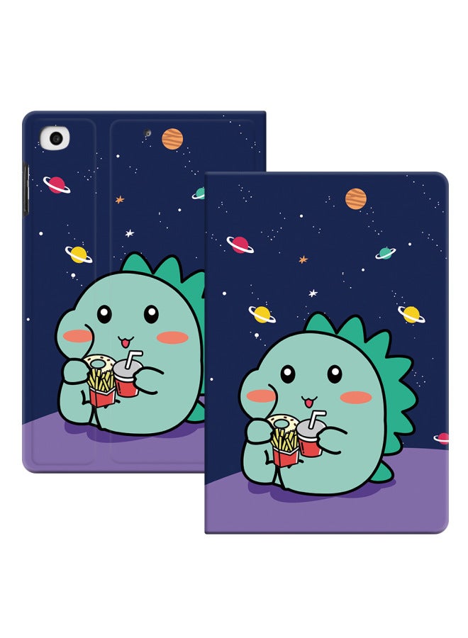 For IPad Protective Case 10.2 Inch Air3 Flat Air2 Case Mini245 Cute 9.7 Cartoon Leather Case-Color:Cosmic Little Dinosaur-Applicable Model:2025 Ipad11 (11inch)
