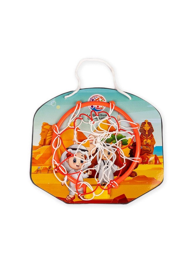 RATNA's Cartoon Basketball Egypt Indoor Set Along with Ball for Kids to Play, Multi Color - Image 4