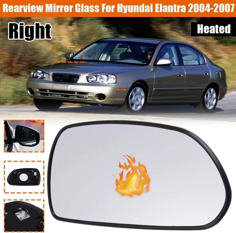 Wivplex Heated Convex Rearview Mirror Glass for Hyundai Elantra - Image 3