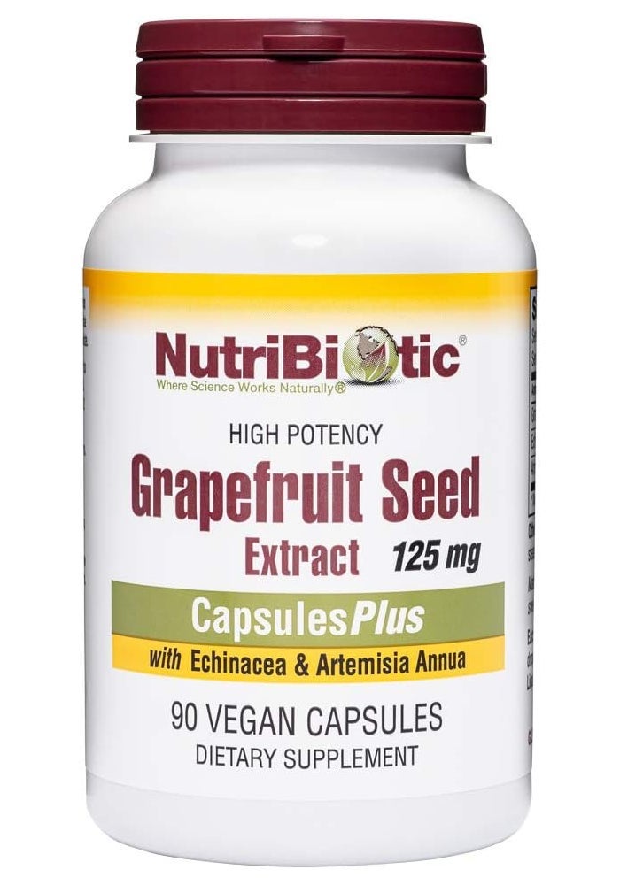 NutriBiotic Grapefruit Seed Extract CapsulesPlus, 125 mg of GSE, 90 Count - Image 1
