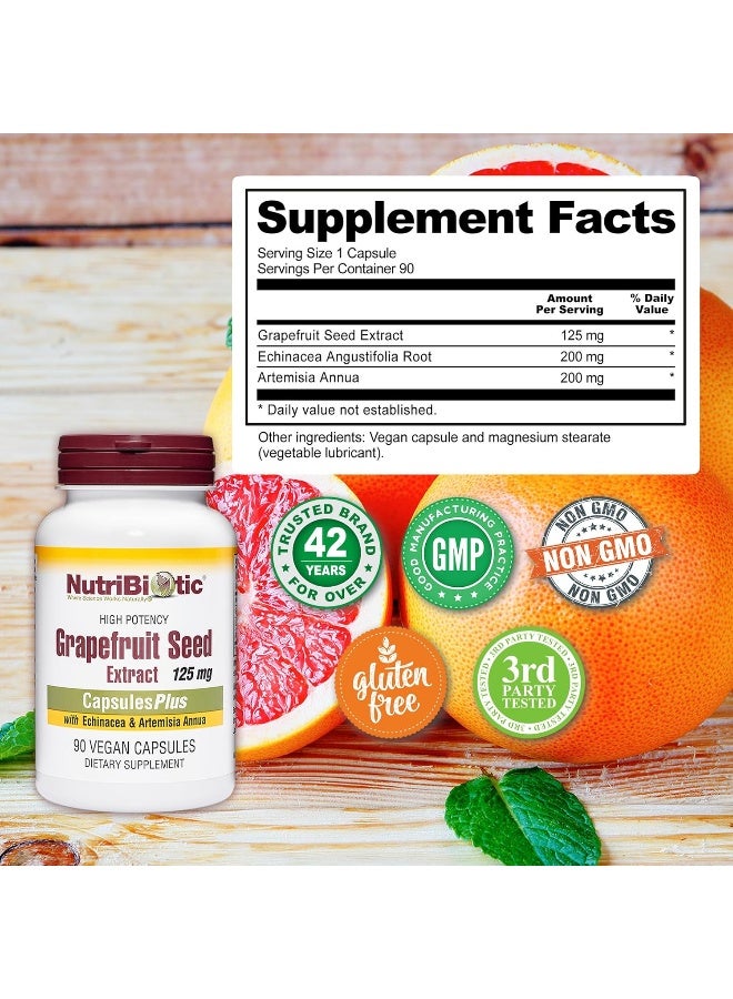 NutriBiotic Grapefruit Seed Extract CapsulesPlus, 125 mg of GSE, 90 Count - Image 4