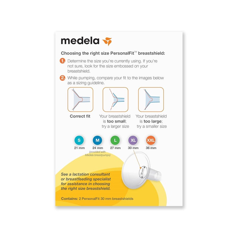 Medela درع مضخة الثدي ميدلا PersonalFit حجم كبير جداً 30 مم دروع الثدي للتضخيم والتوافق السهل مع مضخات الثدي ميدلا - Image 2