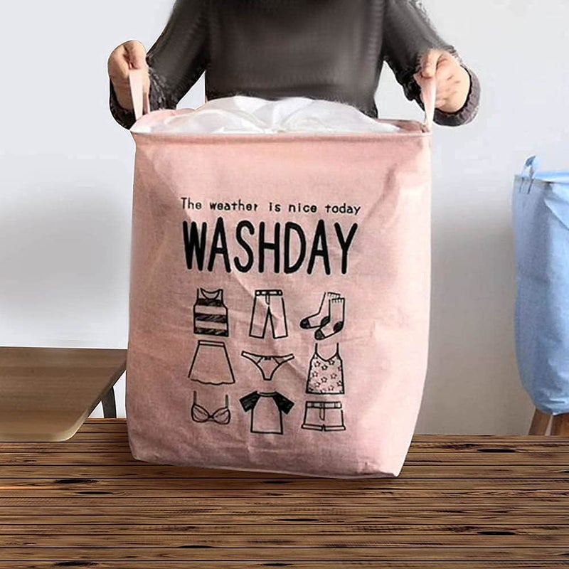 Niralasa Niralasa Picnic Basket Stand Laundry Basket Toy Storage Box Super Large Bag Cotton Storage Box Washing Dirty Clothes Big Basket Organizer Bin Handle Clothes Sundries - Image 5