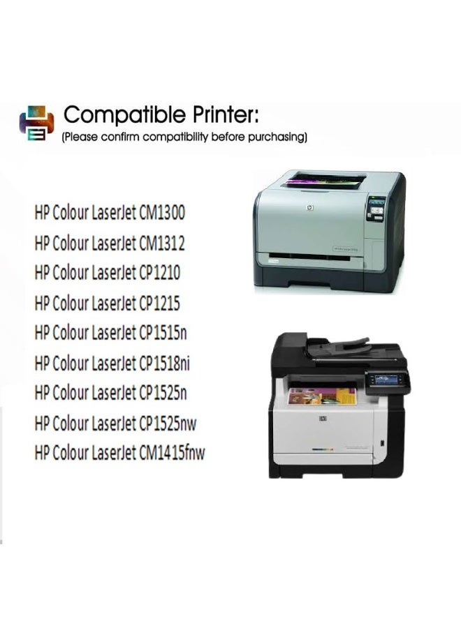 125A Cyan High Yield Toner Cartridge - Compatible with HP Color LaserJet CM1300, CM1312, CP1210, CP1215, CP1515n, CP1518ni, CP1525n, CP1525nw, CM1415fnw (CB541A Cyan) - Image 5