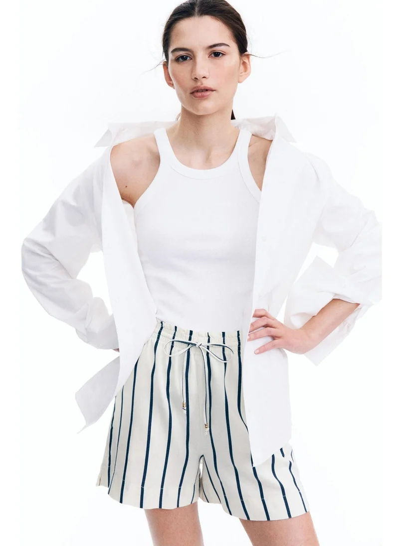 H&M Linen-blend drawstring shorts