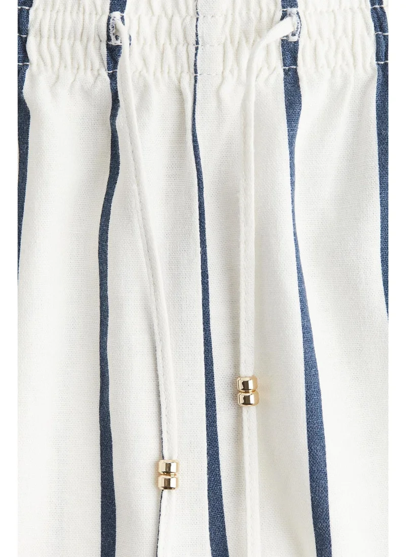 H&M Linen-blend drawstring shorts