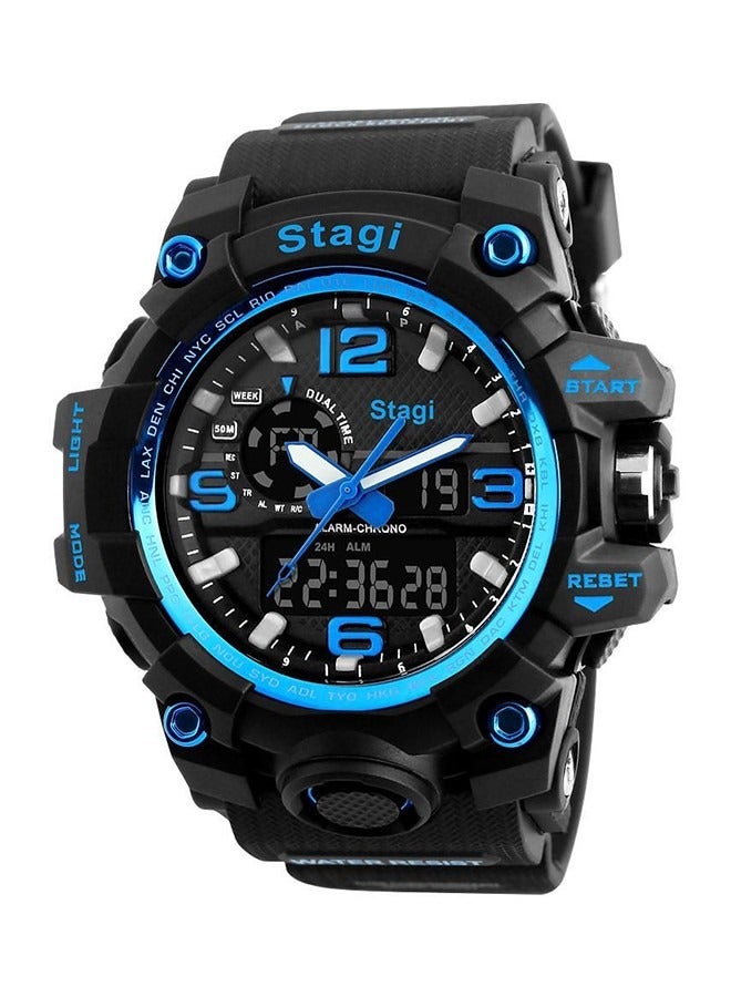 Stagi Water Resistant Resin Analog-Digital Watch ST1155 - Image 1