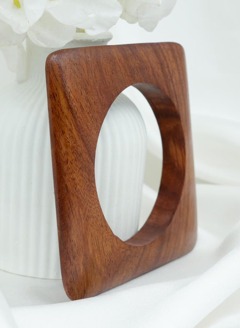 Ready For Chai Wooden Bangle 1 – Natural Polished Finish, Lightweight & Elegant Traditional Accessory for Women - Image 4