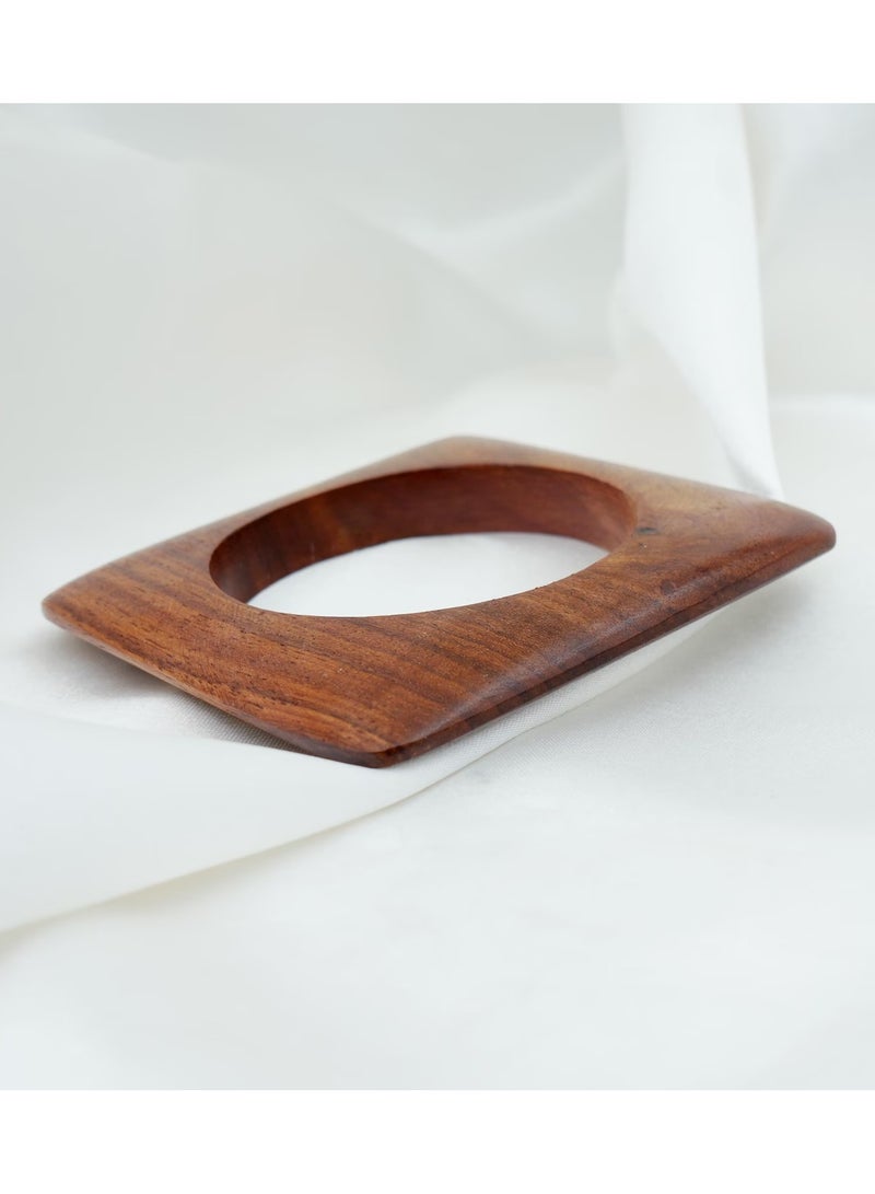 Ready For Chai Wooden Bangle 1 – Natural Polished Finish, Lightweight & Elegant Traditional Accessory for Women - Image 5