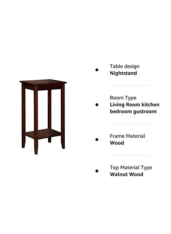 Umark Umark Multipurpose Sheesham Wood Side Table with Lower Shelf for Home Decor Living Room Single Table Tall and Table Walnut Finish Dark Brown  - Image 4