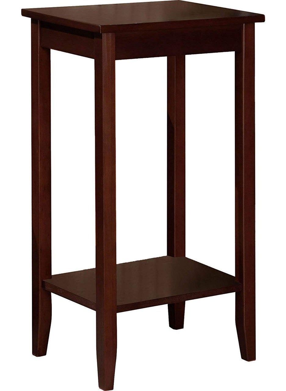 Umark Umark Multipurpose Sheesham Wood Side Table with Lower Shelf for Home Decor Living Room Single Table Tall and Table Walnut Finish Dark Brown  - Image 1