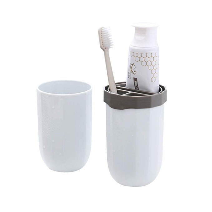 PORTABLE TRAVEL TOOTHBRUSH CASE3 IN 1 TOOTHPASTE TRAVEL CASE HOLDER HARD PLASTIC TOOTH BRUSH CONTAINER TOOTHBRUSH STORAGE BOX FOR TRAVELBUSINESSHOMECAMPING SCHOOL SUPPLIESWHITE