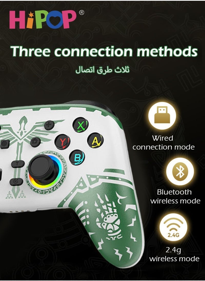HIPOP - Wireless Gaming Gamepad,Be Suitable for PC,Laptop,PS,Android,iOS,Simulate True Vibration and Precise Button,Cool Gaming Controller Gamepad for Kids and Adults - Image 1