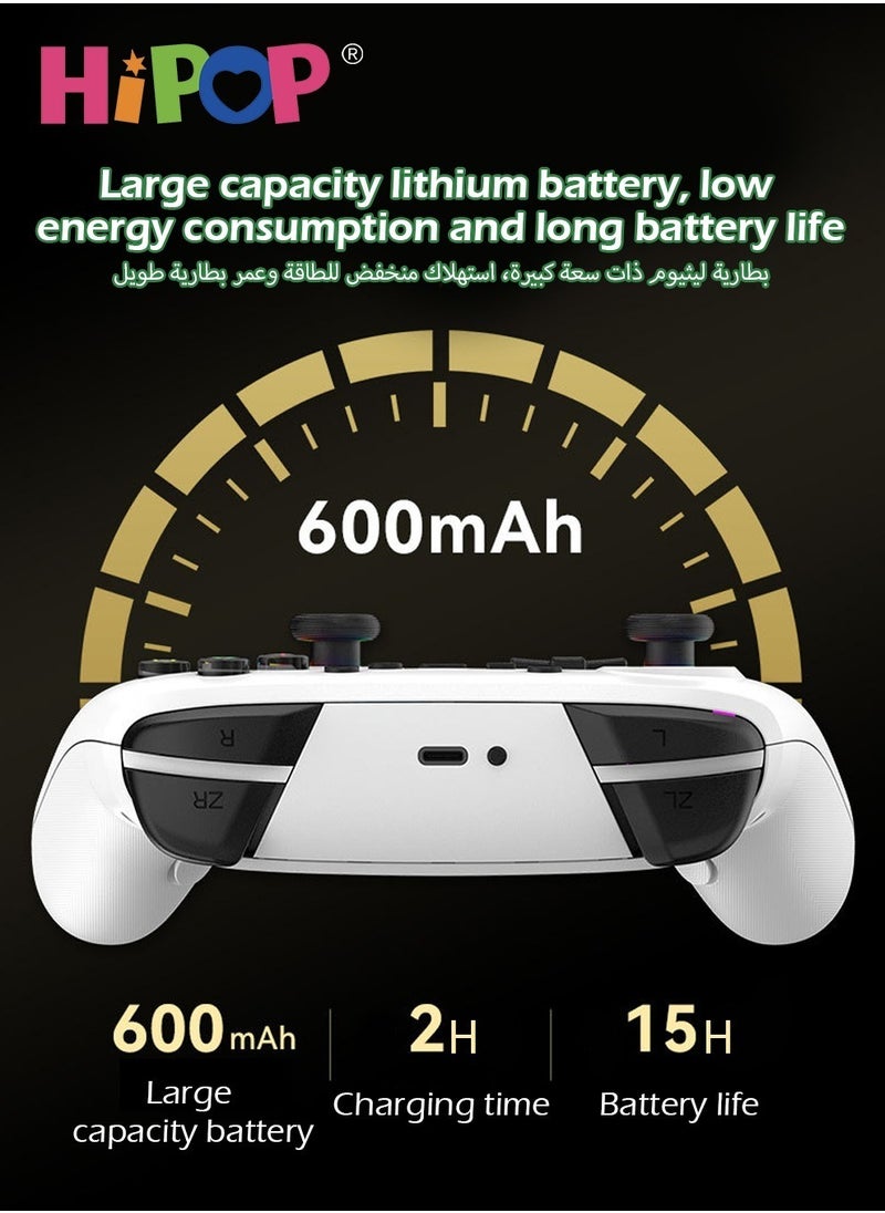 HIPOP - Wireless Gaming Gamepad,Be Suitable for PC,Laptop,PS,Android,iOS,Simulate True Vibration and Precise Button,Cool Gaming Controller Gamepad for Kids and Adults - Image 1