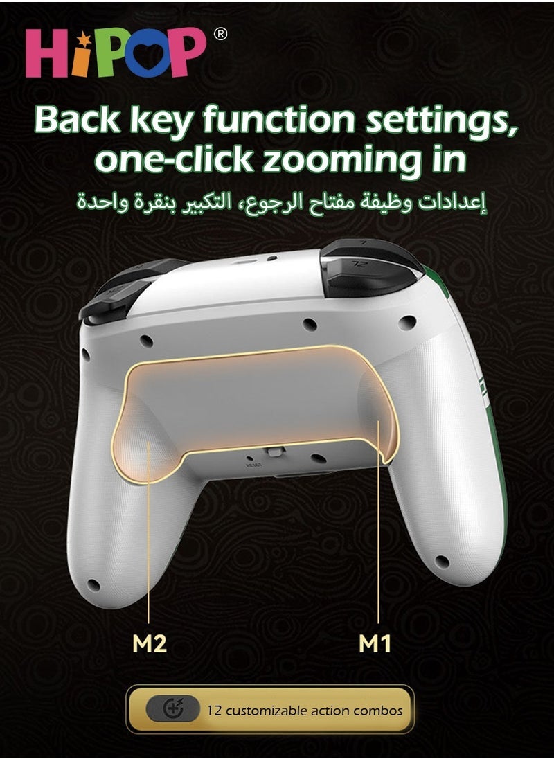 HIPOP - Wireless Gaming Gamepad,Be Suitable for PC,Laptop,PS,Android,iOS,Simulate True Vibration and Precise Button,Cool Gaming Controller Gamepad for Kids and Adults - Image 1