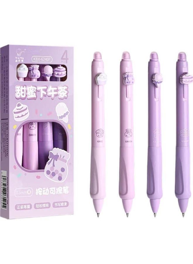 Kaba Bear Kabaxiong Erasable Black Pen For Elementary Students, Triangular Posture Correction Pen, Cute Cartoon Erasable Gel Pen With High Aesthetic Value, Sweet Afternoon Tea - Image 3