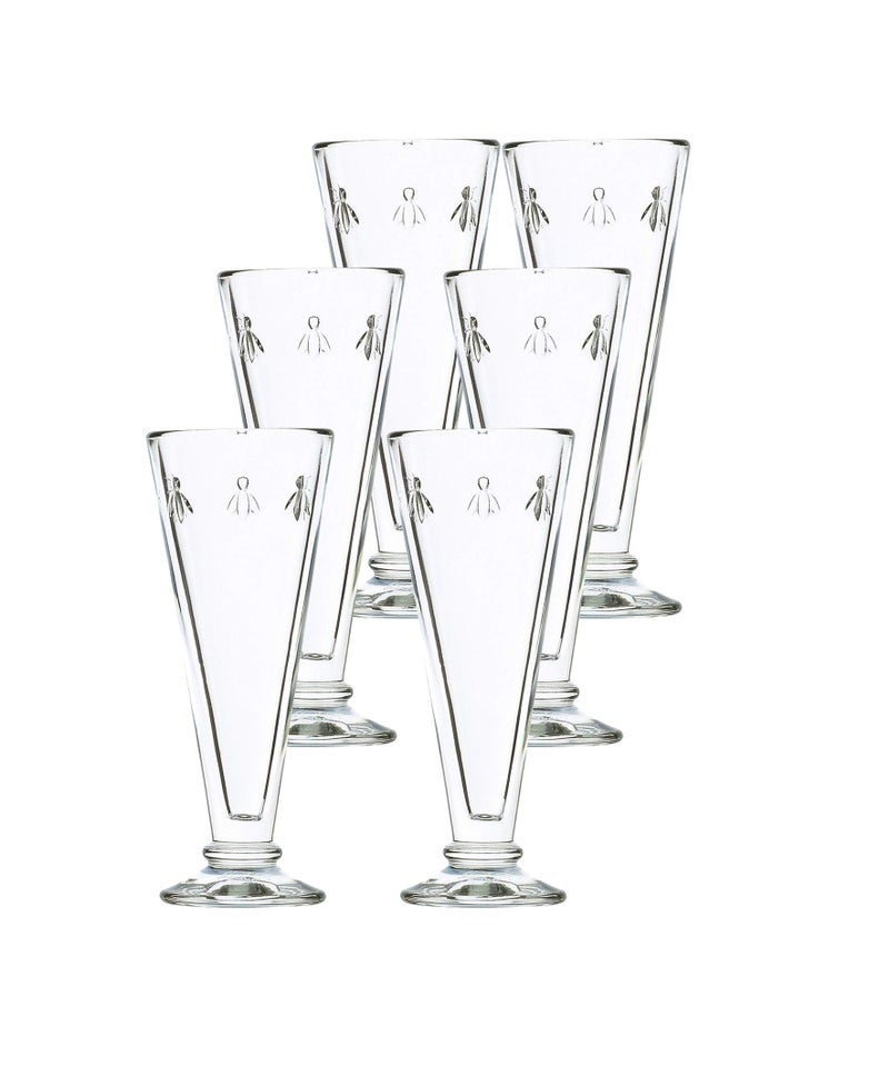 La Rochere Napoleon Bee Champagne Flutes Bee Embossed Drinking Glasses Set for Champagne Wine More Elegant Sturdy Champagne Glasses Dishwasher Safe Wine Glasses Set of 6 51 oz