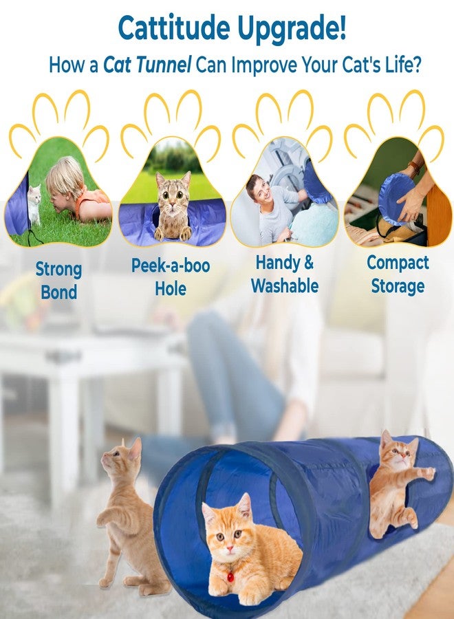 SunGrow Cat & Bunny Tunnel for Indoors, Connect Cat Tree, Hideaway Toys & Accessories Encourage Exercise for Dwarf Rabbits, Ferrets, Kitty, Guinea Pig, - Image 3