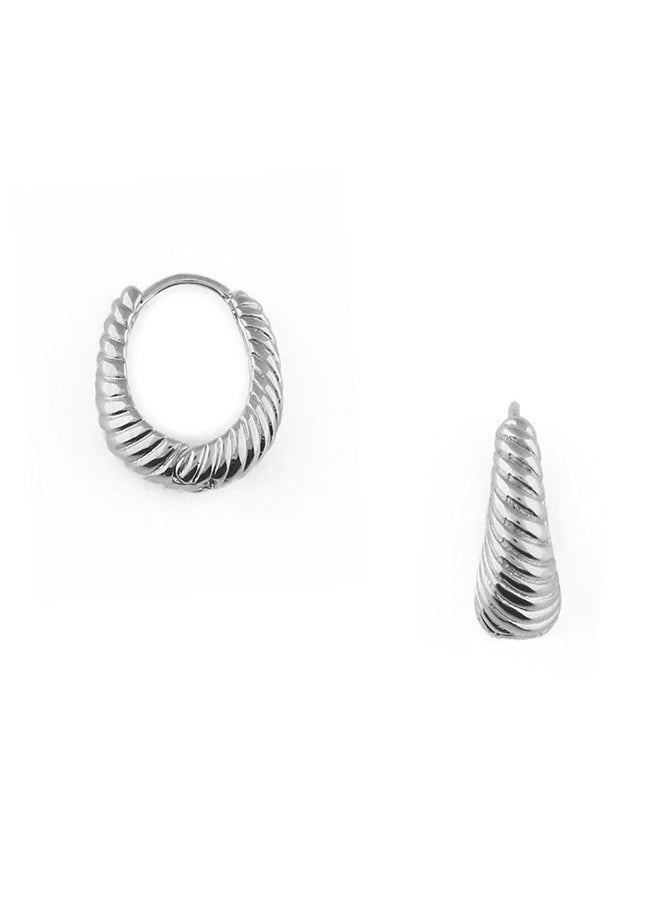 ORELIA LONDON أقراط هوبر مضلعة من الحبل  - Image 1