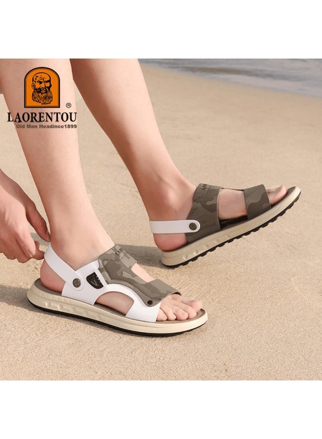Laorentou Sandals For Men, Summer Outdoor Dual-use Beach Shoes, Men's Casual Outdoor Sports Sandals, Lt57 Gray, Size 40