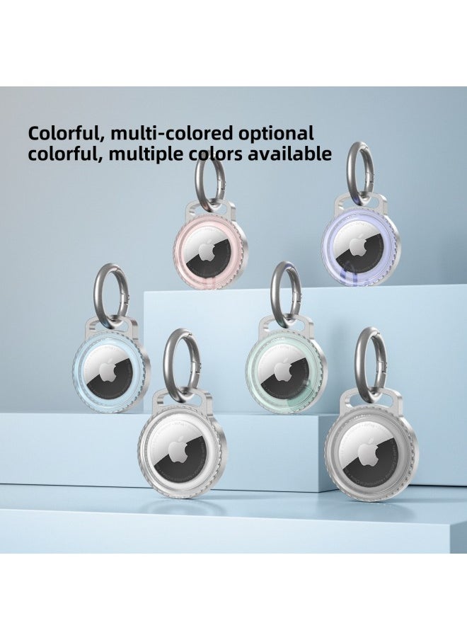 Generic - Metal Aluminum Alloy Waterproof IP68 AirTag Tracker Protective Case Anti-Fall Simple Style Transparent Shell For Apple AirTag-Color:Titanium Through Black-Applicable Model:Private Mold ~ Metal Locator - Image 1