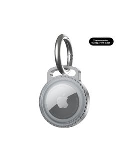 Metal Aluminum Alloy Waterproof IP68 AirTag Tracker Protective Case Anti-Fall Simple Style Transparent Shell For Apple AirTag-Color:Titanium Through Black-Applicable Model:Private Mold ~ Metal Locator