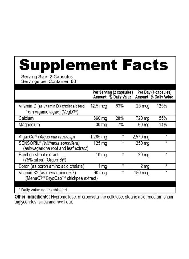 NatureCity True-Osteo+ for Bone Strength & Density | Plant Based Calcium Supplement with Organic AlgaeCal Calcium & Magnesium, Vitamin D3, K2, Silicon & Stress Support | 360 Veggie Capsules  - Image 2
