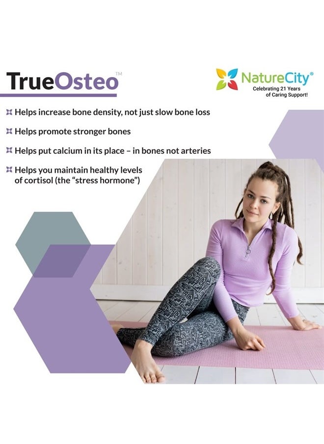 NatureCity True-Osteo+ for Bone Strength & Density | Plant Based Calcium Supplement with Organic AlgaeCal Calcium & Magnesium, Vitamin D3, K2, Silicon & Stress Support | 360 Veggie Capsules  - Image 5