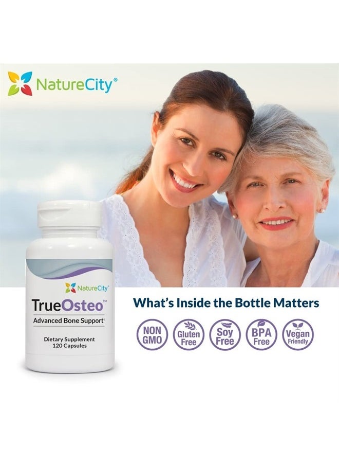NatureCity True-Osteo+ for Bone Strength & Density | Plant Based Calcium Supplement with Organic AlgaeCal Calcium & Magnesium, Vitamin D3, K2, Silicon & Stress Support | 360 Veggie Capsules  - Image 4