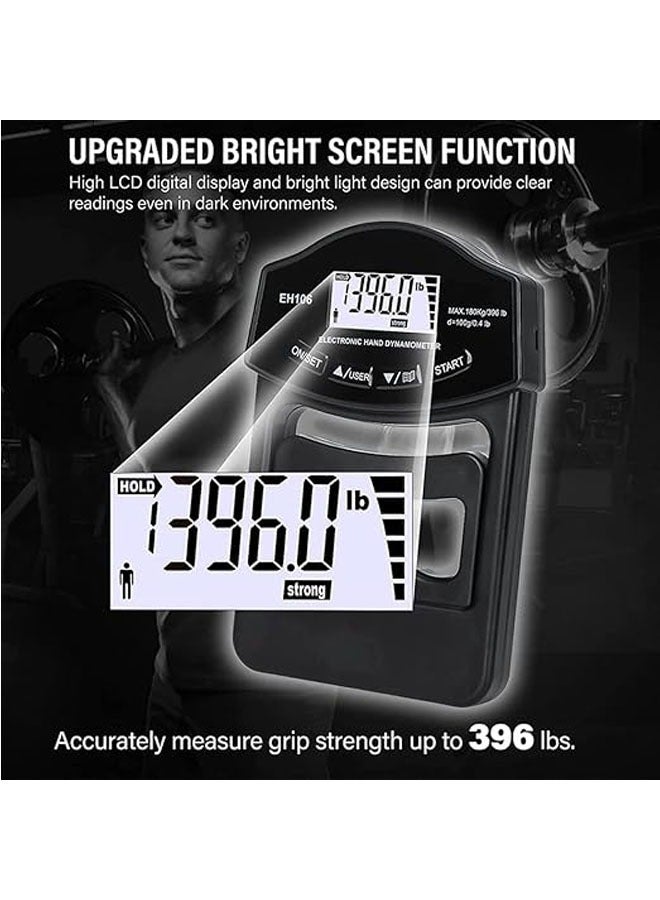 جنرال قبضة قوة تستر ، 180KG الرقمية اليد دينامومتر قبضة Ergometer USB شاشة LCD قبضة دينامومتر  - Image 4